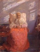 Anna Ancher Mrs Ane Brndum in the blue room oil painting reproduction